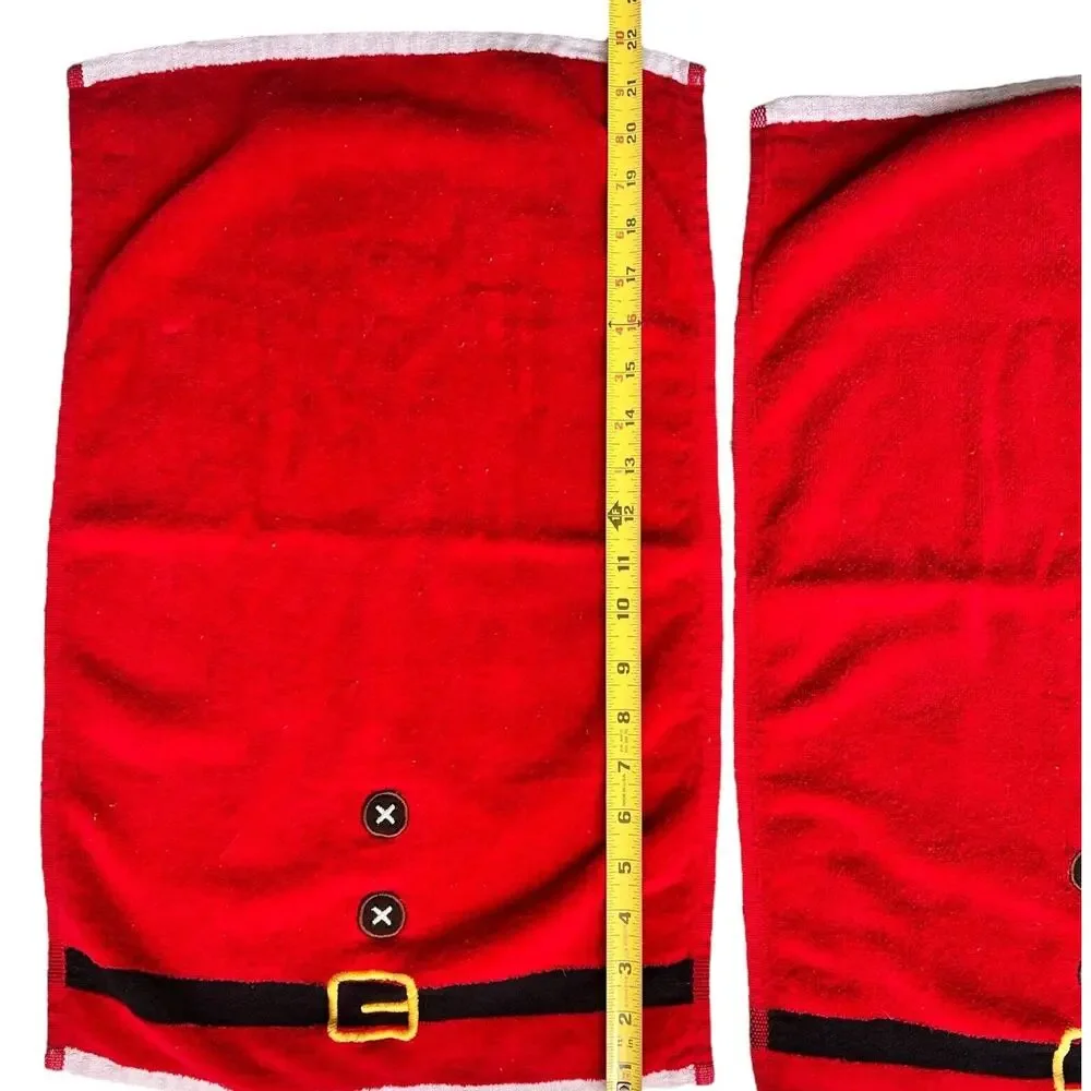 2-Pack Santa Suit Hand Towels Bathroom Red Christmas Holiday‎ Kitsch Seasonal
